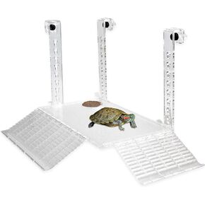 RUIAN Transparent Turtle Basking Platform Hanging Turtle Ramp, Resting Terrace for Turtles Tank Aquarium (30 * 18cm)