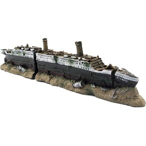 15 بوصة حوض السمك تيتانيك حطام السفينة الزينة غرق السفينة حوض السمك الزينة الغارقة السفينة حوض السمك الزينة تيتانيك ديكور in Kuwait