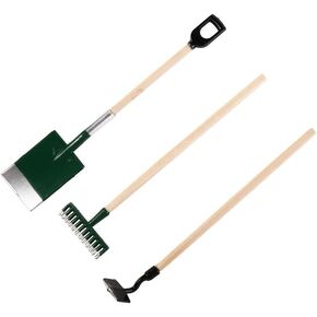 Miniature Dollhouse Garden Tools 3PCS Mini Doll House Working Accessories, 1:12 Scale Dollhouse Miniature Shovel Hoe and Pitchfork