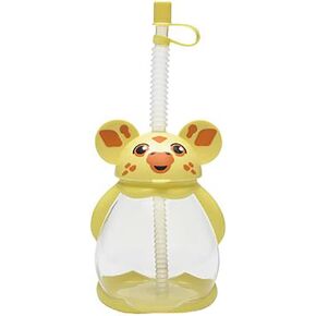 The Dreidel Company Plastic Animal Sippy Cups, 16oz Plastic Safari Sippy Cup for Kids, Party Favor and Decoration, Home Essentials (Elephant Sippy Cup)