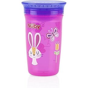 Nuby 1pk No Spill 360 Degree Printed Wonder Cup - Colors May Vary