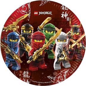 أطباق حفلات PROCOS 93455 من Lego Ninjago مقاس 23 سم، عبوة من 8 أطباق ورقية للاستعمال مرة واحدة، أدوات مائدة لحفلات أعياد ميلاد الأطفال FSC in Kuwait