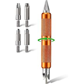 Dreyoo Case Prep Multitool, Case Chamfer Deburring Hand Tools for Reloading, Primer Pocket Cleaners Reamers for Removing Crimps, Fits Case .17-.45 Caliber