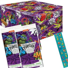 Unique TMNT Teenage Mutant Ninja Turtle Birthday Party Supplies - 3 TMNT Rectangular Plastic Table Covers