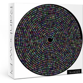 Pi π Day Puzzle for Adults 1000 Pieces, Round Rainbow Jigsaw Puzzle, Hard Impossible Puzzle by Number
