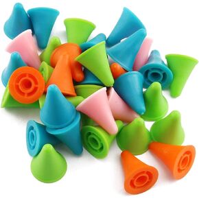 E-outstanding Knitting Needles Cap 50PCS Mixed Color Cone Shaped Soft Rubber Knitting Needle Point Protectors Crochet Stopper Needle Tip Cover for DIY Sewing Knitting Craft Large