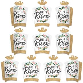 Big Dot of Happiness Religious Easter - Table Decorations - Christian Holiday Party Fold and Flare Centerpieces - 10 Count
