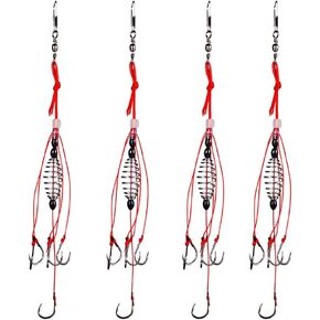 Dyxssm Trap Fishing Hooks Carp Fishing Baits Hook Lure with Fishing Spring Carp Feeder (Pack of 4)