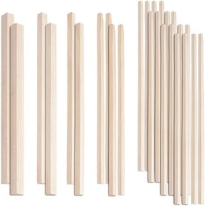 OLYCRFAT 14 Pcs 4 Size Walnut Dowel Rods 6 Inch Length Dowel Rods Wood Sticks Unfinished Round Sticks Wooden Carving Blocks Waxed Wooden Sticks for Building Model Material DIY Craft - Coconut Brown