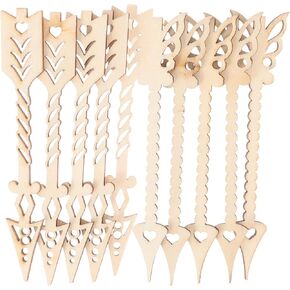 COHEALI 10pcs Hollow Arrow DIY Craft Ornaments Craft DIY Craft Decorations Wood Discs Slice Wood Hanging Ornaments Wood Blank Slices Arrows Shape Wood Chips Wooden Signage Wedding