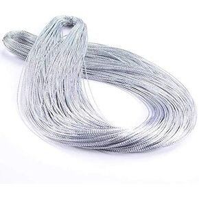 Silver Thread,Tag Thread,Silver String Metallic Cord Jewelry Thread Craft String Lift Cord for Wrapping, Hair Braiding and Craft Making 100 Yards-1mm (Silver)