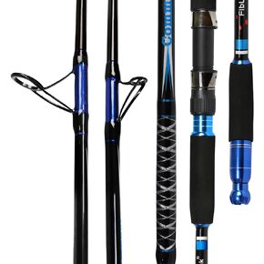 Fiblink Saltwater Fishing Rod Carbon Fiber Jigging Rod with 2 Piece Twin-Tip Spinning & Casting Portable Travel Fishing Jig Rod (5’6"/6'/6'6")