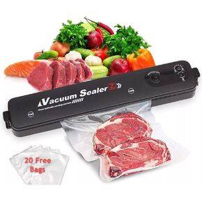 Vacuum Sealer Machine, with 20Pcs Seal Bags for Food Saver Storage and Sous Vide, Automatic Air Food Sealing System
