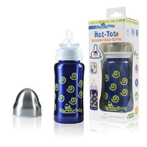 Hot-Tot Insulated Stainless Steel Infant Baby Eco Feeding Bottle Anti-Colic Nipple 7 Ounce