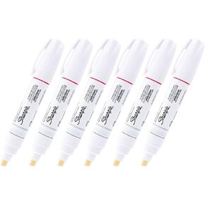 Sharpie Oil Based Art Paint Markers, Bold Point, White, Pack of 6