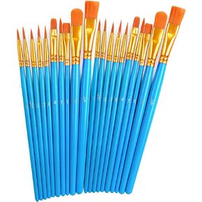 Paint Brushes Bulk, 20 Pcs Nylon Hair Paint Brushes for Acrylic Painting, Craft Paint Brushes Set for Kids Watercolor Face Canvas Detail Painting (Pink)
