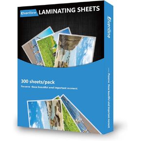 300 Pack 3 Mil Thermal Laminating Pouches, Plastic Laminating Sheets, 9 x 11.5 Inch, 5 x 7 Inch, 4 x 6 Inch, 3.7 x 5.3 Inch, 2.2 x 3.7 Inch for Letter, Photo, Note, ID Badge and Business Card Sizes