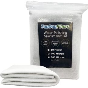 TopDogFilters Polishing Filter Pad for Aquarium Filter Pad Pond Filter Pad 24 x 36 inches Cut to Fit Water Polishing Pad Media Freshwater Saltwater Marine (50 Micron - 1 Pack)