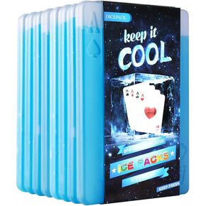 8 x Ice packs for Lunch Box, Freezer Ice packs Slim Long Lasting Cool packs for Lunch Bags and Cooler, Poker Design