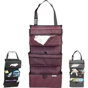 High Road Back of Seat Car Organizer with Tissue Box Holder and Multipurpose Car Storage Pockets for Car, SUV or Truck