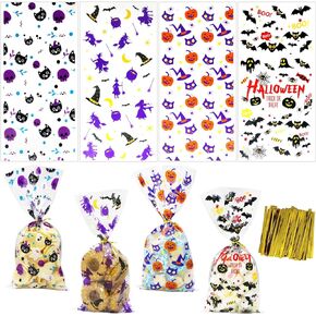 ZMCINER 120PCS Valentines Day Cellophane Candy Bags, Valentines Day Treat Bags with Twist Ties for Valentines Day Party Favor Supplies