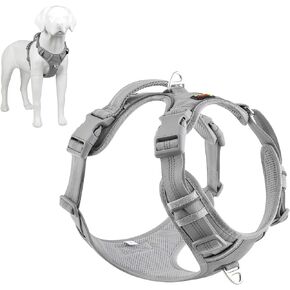 Plutus Pet No Pull Dog Harness, Release at Neck, Reflective Adjustable Dog Vest Harness, Easy Control Handle for Walking, for Small Medium Large Dogs, Red, L