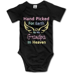 Hand Picked for Earth by My Grandpa in Heaven Baby Bodysuit Rompers Short Sleeve