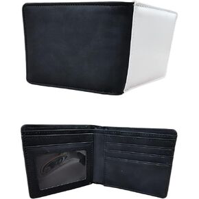 2 Pieces Sublimation Wallet Blank DIY Bank Card Holder Two Mezzanine Multifunctional Wallets Diy Craft (Black)