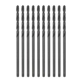 HARFINGTON 10pcs Jobber Drill Bits 1.5mm (1/16") Nitride Coated High Speed Steel (HSS) 4341 Twist Drill Bits for Stainless Steel Copper Aluminum Alloy Metal Wood Plastic, Black