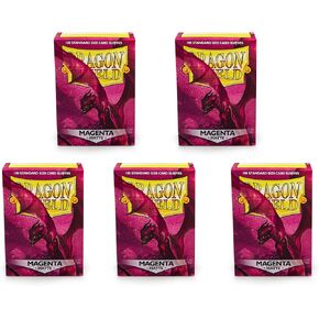 5 Packs Dragon Shield Matte Magenta Standard Size 100 ct Card Sleeves Value Bundle!