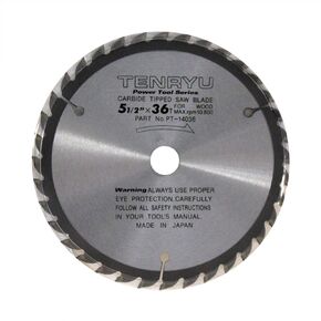 Tenryu PT-14036 5-1/2" x 36-Tooth Power Tool Series Circular Saw Blade for Cordless Saws