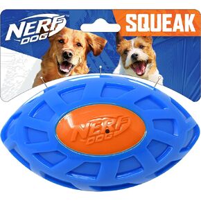 Nerf Dog 6in TPR EXO Squeak Football - Blue/Orange