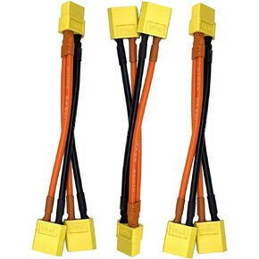 3pcs XT60 Parallel Battery Connector Cable Extension Y Splitter for DJI Phantom RC Mode Helicopter Quadcopter