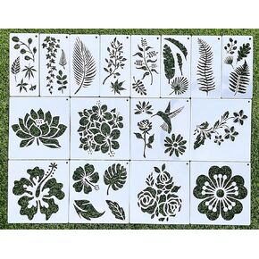 60pcs Stencils for Crafts Reusable,3inch Small Animal Plant Flower Insect Template for journaling,Card Making,Spray Painting,Drawing Creating on Wall,Wood or Paper with Snap-Ring，Washable