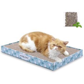 VIVAGLORY Cat Scratcher، وسادات خدش للقطط مع صندوق، لوح خدش للقطط قابل للعكس للقطط للقطط الداخلية كيتي، خدش للقطط من الورق المقوى، يتضمن النعناع البري، 3 عبوات، عادي