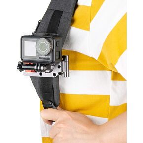NICEYRIG Backpack Mount Clamp for GoPro Hero 11/10/9/8/7/6, DJI Osmo Action 4, Universal Backpack Strap Mounting Clip [ Aluminum Alloy ] - 338