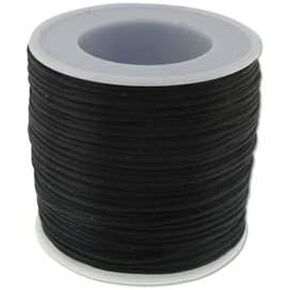 Knotting Satin Rattail Cord Thread 1mm 55 Yards Black Color for Art Jewelry Beading Kumihimo Craft Sewing