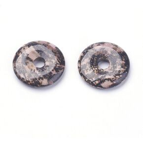 FASHEWELRY 10Pcs Natural Jade Stone Donut Charms Pi Disc Gemstone Pendants 20-25mm Polished Colored Healing Chakra Flat Round Gems Beads Charm for Jewelry Making 3-4.5mm Hole