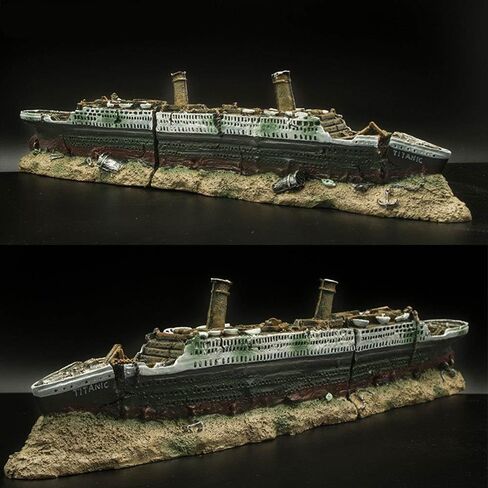 15 inch Aquarium Titanic Shipwreck Decorations Shipwreck Aquarium Decorations Sunken Ship Aquarium Decorations Titanic Decor in Kuwait