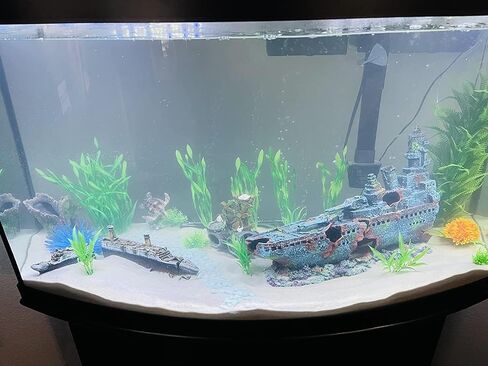 15 inch Aquarium Titanic Shipwreck Decorations Shipwreck Aquarium Decorations Sunken Ship Aquarium Decorations Titanic Decor in Kuwait