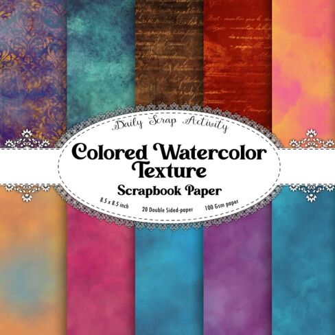 Colored Watercolor Scrapbook Paper: Scrapbooking Paper, Junk Journal, Double Sided Decorative Craft Paper For Gift Wrapping, Decoupage, Journaling and ... Media Art (Red, Bleu, Orange And more..) in Saudi Arabia