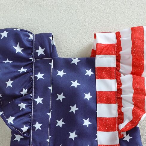 Yoxindax Newborn Girl Outfits 4th of July Romper American Flag Bodysuit Headband Leg Warmers Patriotic Girl Outfits in Kuwait