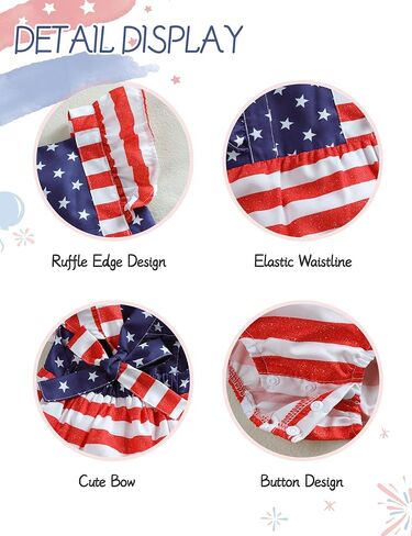 Yoxindax Newborn Girl Outfits 4th of July Romper American Flag Bodysuit Headband Leg Warmers Patriotic Girl Outfits in Kuwait