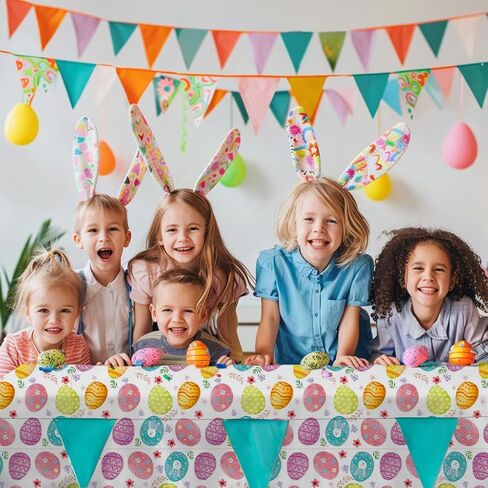 3 قطع زينة مفرش طاولة عيد الفصح السعيد، مفرش طاولة ملون على شكل أرنب بيض عيد الفصح، غطاء طاولة مستطيل الشكل لعيد الفصح، مستلزمات تزيين حفلات عيد الفصح والربيع وعيد الميلاد والربيع in Saudi Arabia