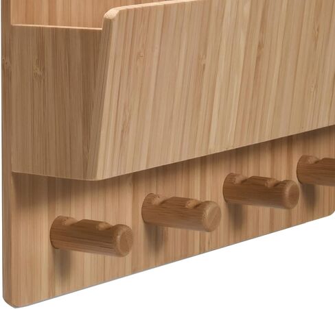 منظم مستلزمات الحيوانات الأليفة من الخيزران الكل في واحد، حامل/رف مقود الكلب المثبت على الحائط، مساحة إضافية لتخزين مستلزمات الحيوانات الأليفة الأساسية/المفاتيح/الألعاب in Kuwait