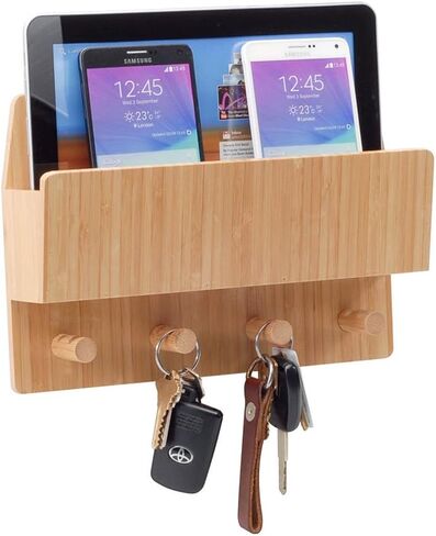 منظم مستلزمات الحيوانات الأليفة من الخيزران الكل في واحد، حامل/رف مقود الكلب المثبت على الحائط، مساحة إضافية لتخزين مستلزمات الحيوانات الأليفة الأساسية/المفاتيح/الألعاب in Kuwait