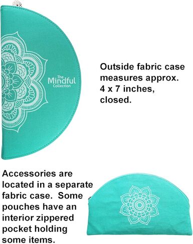Knitter's Pride Mindful Generosity 2-Inch 8-Pair Interchangeable Lace Knitting Needle Set, Sizes US 2.5, 4, 5, 6, 7, 8, 9, 10 with 4 Cords, 4 End Caps Bundle with 1 Artsiga Crafts Project Bag 250306 in Saudi Arabia