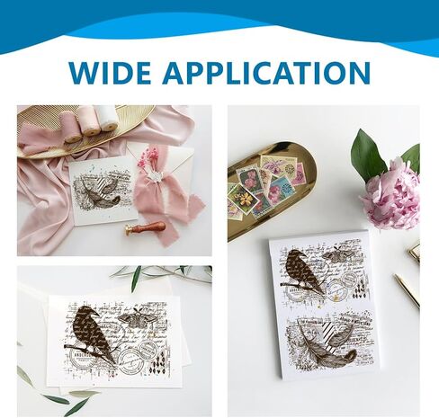 CHGCRAFT Crow Clear Stamps Birds Silicone Stamps Feather Background Transparent Stamps for Card Making DIY Scrapbooking Photo Album Decoration，5.83x8.23inch in Saudi Arabia