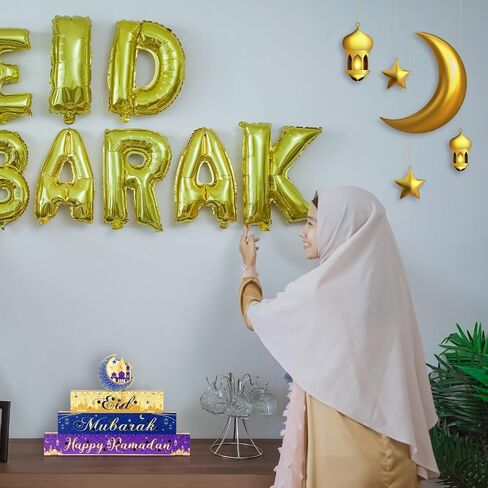 كابودا رمضان ديكور الطاولة عيد مبارك القمر والنجمة ضوء الطاولة زخرفة LED رمضان سعيد الجدول المركزية زينة عيد الأضحى علامة طاولة خشبية للمنزل هدايا عيد مبارك ديكورات الحفلات in Saudi Arabia