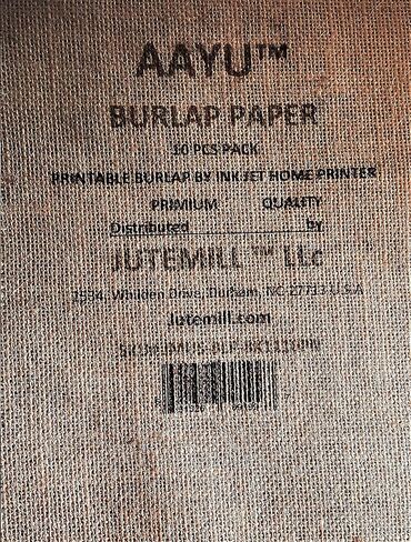 A4 Bulk Printable Jute Burlap Paper | Laminated, Plain, Made from Jute fibers | About 8.5 x 11.5 Inches | Pack of 10 + 1 Extra | Print Anything with Ink Jet Printer in Saudi Arabia